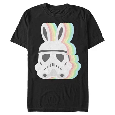 Мужская футболка Easter Stormtrooper пастельного цвета с пасхальными ушками, черная
