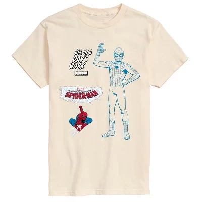 Men's -  - Faux Multi Hit Short Sleeve Graphic T-Shirt cream