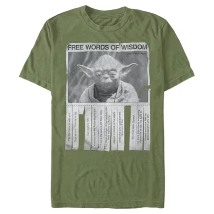 Мужская футболка Yoda Words of Wisdom в стиле милитари зеленого цвета