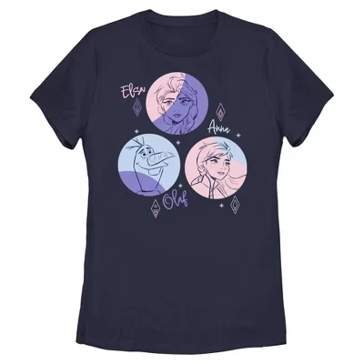 Женская футболка Frozen 2 Olaf and Sisters, синяя