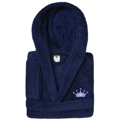 Linum Kids 100% Polyester SUPER PLUSH Double Brushed Hooded Bathrobe - TURTLE , KIDS50-DESIGN purple (2)