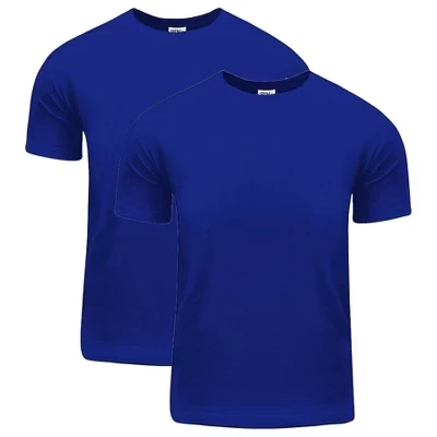 Мужская хлопковая футболка Active Comfort с коротким рукавом и круглым вырезом из 2 упаковок синего цвета