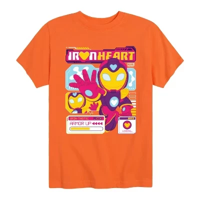 Iron Heart Y2k Short Sleeve Graphic T-Shirt orange