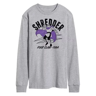 Мужская футболка с длинным рукавом Shredder Foot Clan с графическим рисунком athletic heather