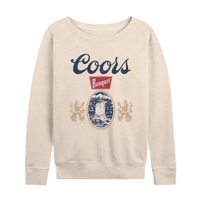 Women's -  -  Logo Lightweight French Terry Wide Neck Long Sleeve Graphic Shirt birch