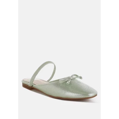 Балетные мюли с опаловым блеском зеленого цвета