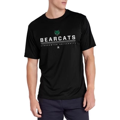 Мужская спортивная футболка Campus Lab Binghamton University Lines Collegiate для активного отдыха, черная