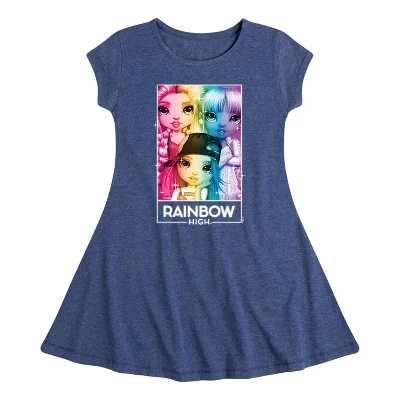 Платье с графическим принтом Rainbow Sparkle Box Fit & Flair C коротким рукавом