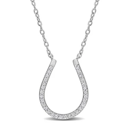 Подвеска Everly Jewelry подкова с бриллиантами 1/6 кт, золотистая