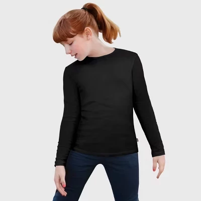 Детская футболка City Threads с длинным рукавом, черная