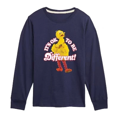 Детский лонгслив Sesame Street It’s Ok to Be Different, синий