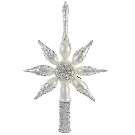 Верхушка для ёлки BLU BOM Reflector Star, серебряная, 33 см