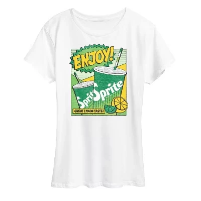 Женская футболка с коротким рукавом Enjoy Pop Art Great Lymon Taste белого цвета с графическим рисунком