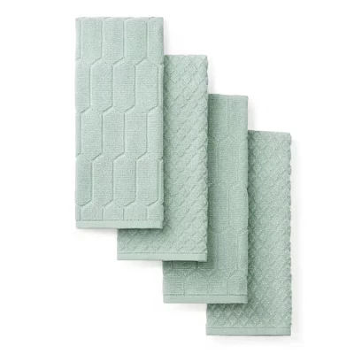 Набор кухонных полотенец MARTHA STEWART Honeycomb Chambray с текстурой пчелиных сот, 4 упаковки