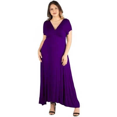 Женское платье 24seven Comfort Apparel макси, фиолетовое
