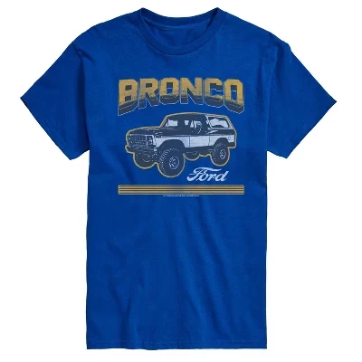 Мужская футболка Bronco SUV в полоску с коротким рукавом и графическим рисунком, синяя