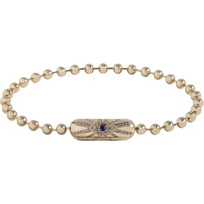 Ball Chain Bracelet with Barrel Closure, Adjustable Silver Tone Minimalist Jewelry for Women evil eye