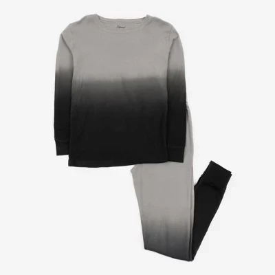 Детская пижама Leveret из двух частей хлопка Tie Dye серого цвета