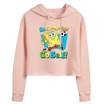 Женская укороченная толстовка с рисунком Go Spongebob Go Self