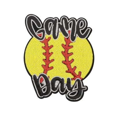Термонаклейка Alilang «Baseball Mama» пайетки, большая, стиль 4