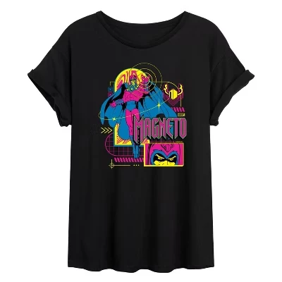 Women's -  - X-Men Magneto Vaporwave Oversized Graphic T-Shirt black