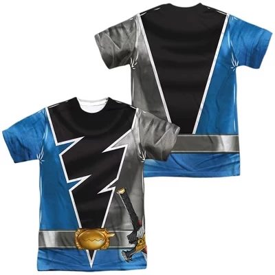 Мужская футболка с коротким рукавом Dino Fury Blue Ranger, белая