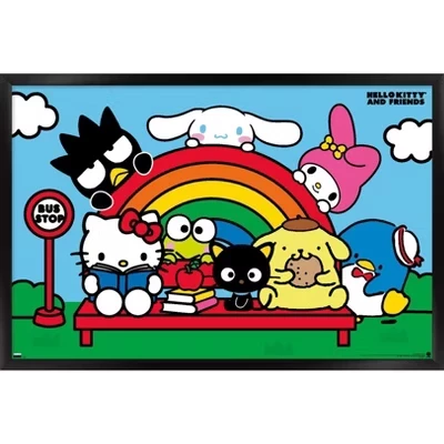Постер в рамке Trends International Hello Kitty, черный