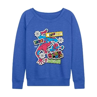 Женский свитшот Marvel Spidey Bright Stickers, синий