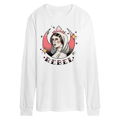 Мужская футболка с рисунком Leia Tattoo с длинным рукавом, белая