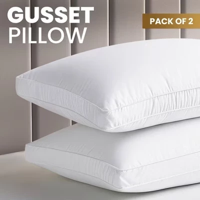 Набор из 2 подушек Utopia Bedding с боковой вставкой, белые