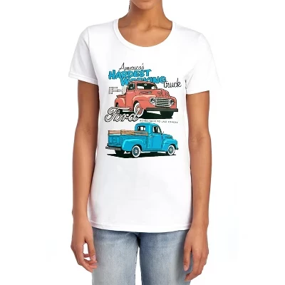 Женская футболка Trucks Hardest Working белого цвета