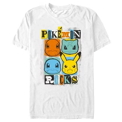 Мужская футболка Pokemon Starters Rocks, белая