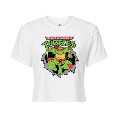 Женская футболка Raphael Breaking Through Shirt Укороченная футболка с рисунком белого цвета