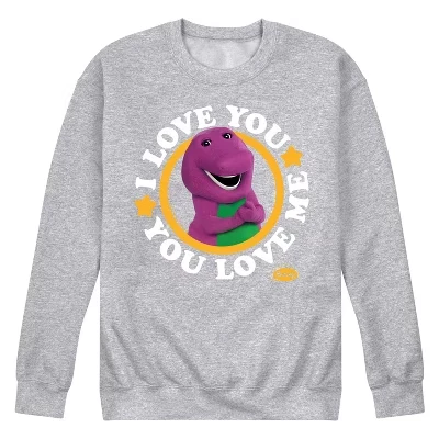 Мужской свитшот Mattel Barney I Love You, серый меланж