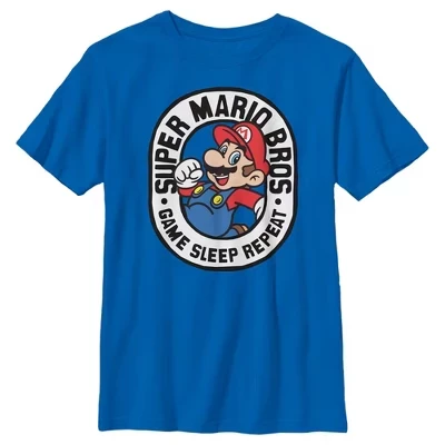 Футболка Super Mario Bros. для мальчика Game Sleep Repeat