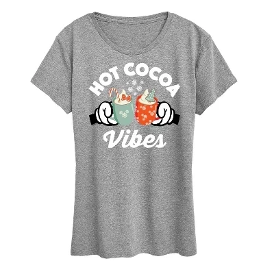 Женская футболка Disney Hot Cocoa Vibes с принтом, серый меланж