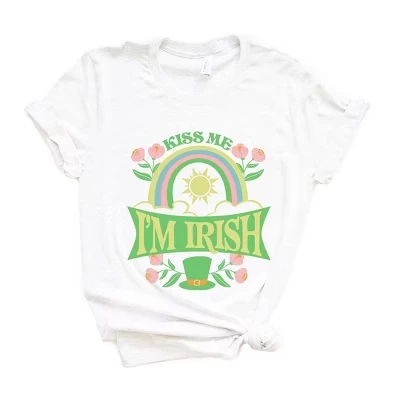 Женская футболка Simply Sage Market «Kiss Me I'm Irish», белая