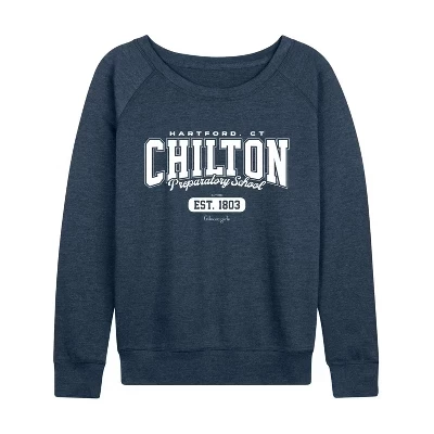Женская легкая махровая рубашка Chilton Prep с широким вырезом и длинным рукавом с графическим рисунком heather indigo