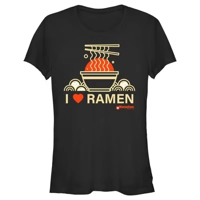 Женская футболка Maruchan с лапшой рамен, черная