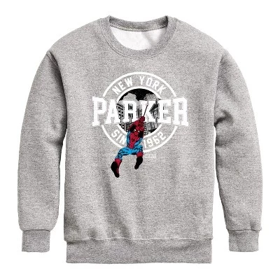 Peter Parker Graphic Long Sleeve Fleece Sweatshirt athletic heather