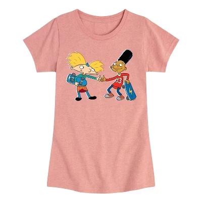 Футболка для девочек Hey Arnold «Арнольд и Джеральд», розовая