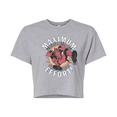 Женская укороченная футболка с рисунком Deadpool Maximum Effort