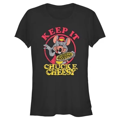 Женская футболка для юниорок Chuck E. Cheese Keep It черная
