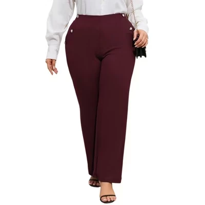 Женские брюки Yesfashion больших размеров клеш, красные