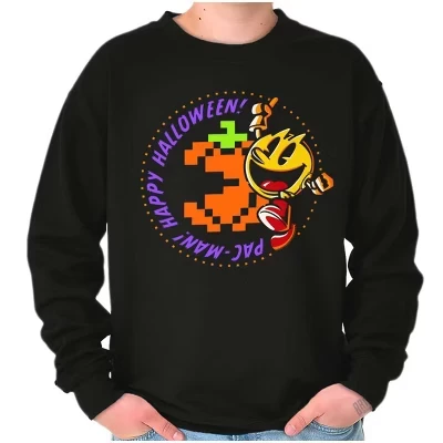 Толстовка с тыквой PACMAN Happy Halloween для мужчин и женщин Brisco Brands черного цвета