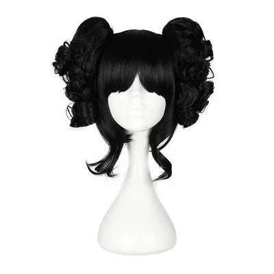Женский парик Unique Bargains 14″ синтетический с шапочкой, черный
