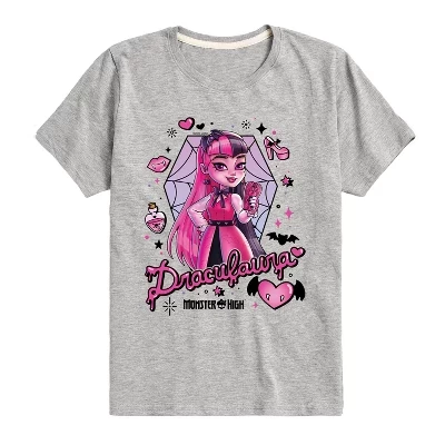 Детская футболка Monster High Дракулаура, серая
