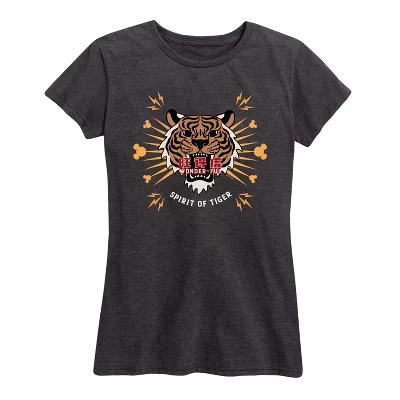Женская футболка с коротким рукавом Spirit of the Tiger и графическим рисунком heather charcoal