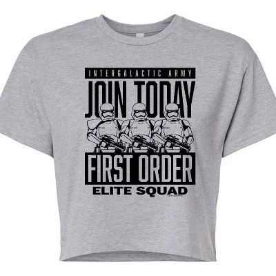 Women's -  - Join First Order Cropped Graphic T-Shirt gray