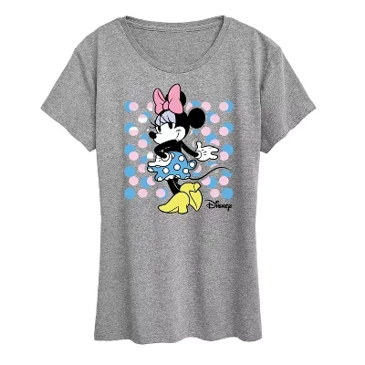 Женская футболка с квадратным рисунком Minnie Dot и коротким рукавом серого цвета